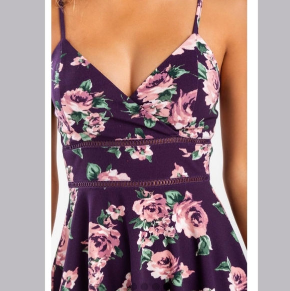 NWT Francesca's Floral Ladder Trim Mini Dress - Picture 3 of 11